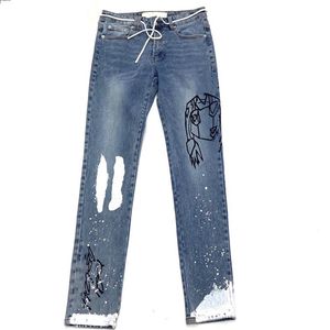jeans pour hommes modernes de créateurs de caractère de mode rayures de loisirs de style mince mans Summer Regular Midweight lavé solide pantalon de moto320a