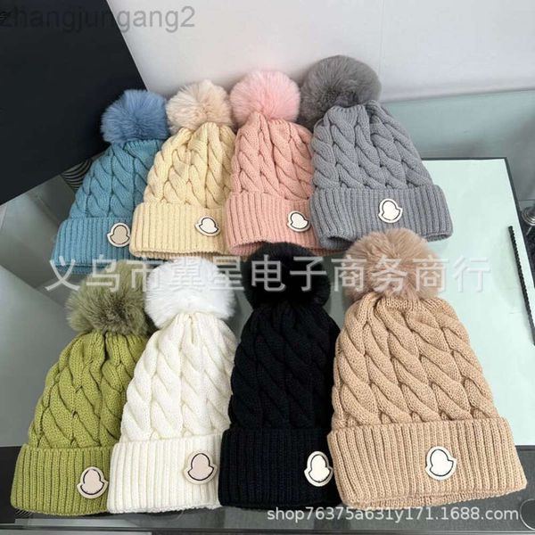 Designer Monclears Beanie Monclair Nouveau Fried Dough Twists Tricoté Chapeau Enfants Meng Famille Automne et Hiver Édition Coréenne Mignon Lady Chaud et Froid Preuve Tricoté Ha