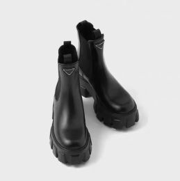 Diseñador botas monolito Martin Botas de motocicleta mocasines para mujer Chelsea botines de cuero de grano completo plataforma de elasticidad casual lujo al aire libre