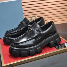 Designer monolith loafer platform mocassin luxe borstels dames loafers met logo echt leer dikke onderkant damesschoenen klassieke oxfords sneaker