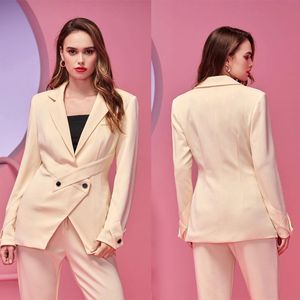 Designer Moeder van de bruid pant Suits blush roze avondfeest vrouwen smokingos outfit dragen 2 stuks