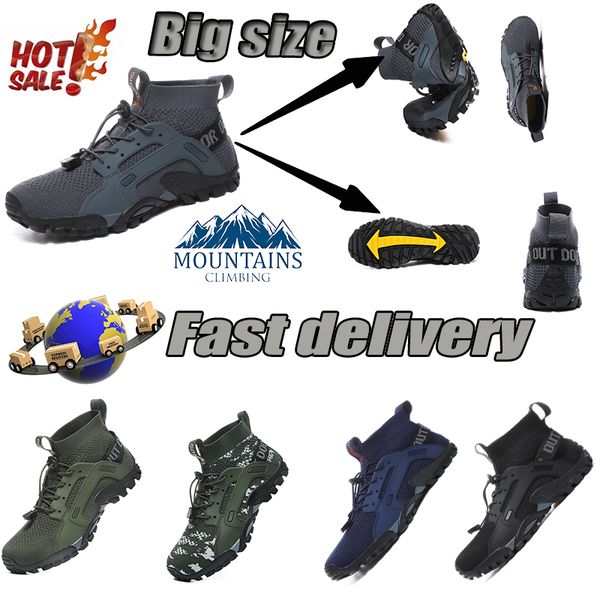 Designer Mountain Fly Chaussures de randonnée Anthracite Clay Vert Métallisé Argent Kaki Gris Foncé Noir Baskets d'extérieur pour Hommes Femmes grande taille