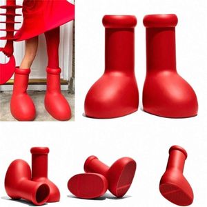 Ontwerper MSCFH MEN MEN Women Rain Boots Red Eve Rubber Astro Boy Reps Over the Knie Booties Cartoon schoenen Dikke Bottom Platform S Z723#