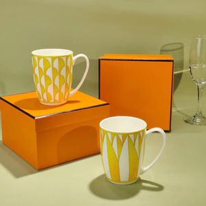 Coffret cadeau de tasses de créateurs avec boîte-cadeau, tasse créative jaune soleil, série Sunshine, ensembles de tasses