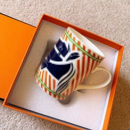 Designer Mokken Steed Geometrisch Patroon Bot China MUG Gedrukt Logo Creative Gift Office Home Early Tea Cup Good Gift 6-10