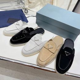 Designer muilezels Loafers dames mannen kleding schoenen ontwerper dames suède lederen loafers sabots glippen op clauuele schoen flats zwart wit comfortabele platte hak mule loafer89