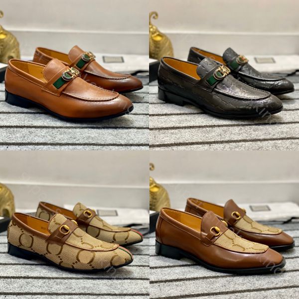 Diseñador Mules Hombres Zapatos de vestir 100% cuero de vaca Mocasines clásicos Planos Hombres hebilla de cuero Hombres Zapatos casuales tamaño 38-46