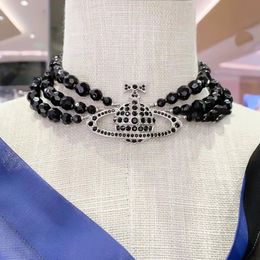 Diseñador Multicapa Pearl Rhinestone Orbit de lujo Collar Cabila de clavícula Collares de perlas Exquisitas Collares de bodas para mujeres Regalo de joyería.
