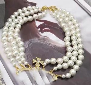 Designer Meerlagige Rhinestone Orbit ketting sleutelbeen ketting Barokke parelkettingen voor vrouwen sieraden cadeau 2024 00