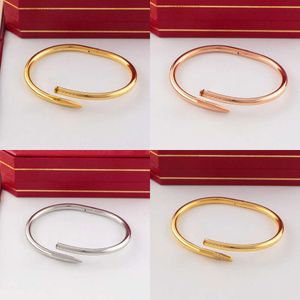 Diseñador Pulsera de uñas Gold Diamond Joylery for Women Men Bangle All Diamonds Joyería de acero inoxidable No Allogic Color Rápido Color Bra2024