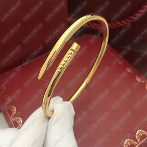Designer nagels armband gouden sieraden manchet armbanden luxe zilveren schroef armbanden populaire vrouwen mannen houden van valentijnsdag cadeau met doos