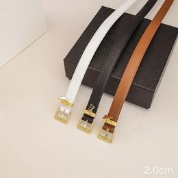 Diseñador Cinturones de mujer estrechos Fashion Accesorios diarios Diarios de cuero ancho de cinturón genuino 2 cm 3 colores