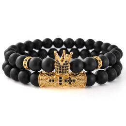 Designer Natuursteen Mode Verstelbare Sieraden Agaat Wortalete De Hombre Beaded Unisex Mannen Groothandel Black Onyx Armband