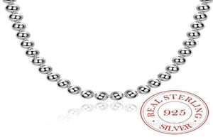 Designer ketting 925 Sterling zilver 4 mm 8 mm 10 mm gladde kralenbalketting voor vrouwen trendy bruiloftsbetrokkenheid sieraden drop302u3655978