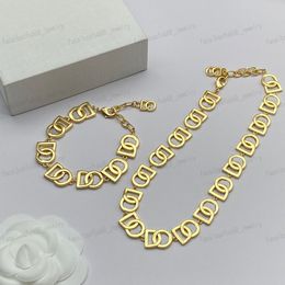 Pulsera de collar de diseñador, conjunto de joyería Alphabet Gold Fashion, regalos