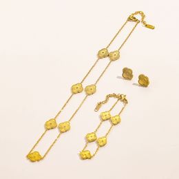 Boucles d'oreilles de bracelet de collier de créateur Ensemble de boucles de bijoux en or