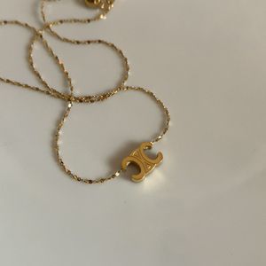 Collier de créateur classique de luxe, pendentif en acier inoxydable galvanisé 18 carats, collier Arc de Triomphe
