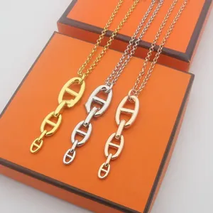 Designer ketting klassieke varkensneus ketting hanger dames kettingen vrouwen gouden letter hangers fanshion sieraden kleurfast met boxdag cadeau