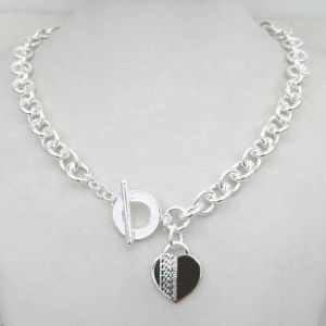 Collier de créateur classique femmes argent TF style collier pendentif chaîne collier S925 en argent sterling clé coeur amour oeuf marque pendentif charme Nec H0918 collier en or