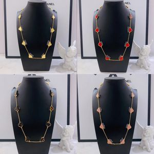 Designer ketting klaver ketting 5 bloem 10 bloem 18k gouden ketting voor vrouwen sieraden ontwerper charmes verjaardag luxe cadeau