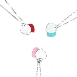 Collier de créateur Colliers de bijoux de créateur t C collier pendentif à double coeur concepteur juif pour femmes a l'amour charmes joelrie de boucare femme soeur fine cadeau