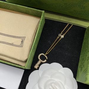 Designer ketting voor Woaman Diamond Key Top Luxe producten Messing Kettingen Kwaliteit Kwaliteit mode -sieraden levering