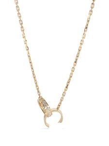 designer ketting voor dames designer sieraden aangepaste hanger verguld 18K goud pre-owned 18kt geel goud Interlocking love diamanten halsketting dubbele ring