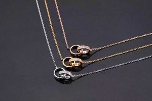 Designer ketting voor vrouwen 18k gouden ketting speciale klassieke liefde serie dubbele ring compleet