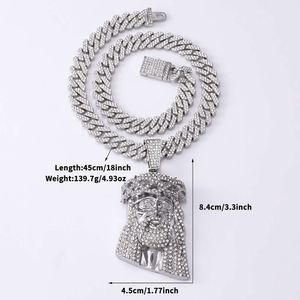 Collier de créateur Full Diamond Jesus Avatar Pendre en alliage zinc