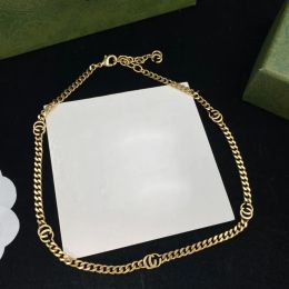 Collier de créateur G Bijoux Collier De Mode Cadeau De Luxe Hommes Longues Chaînes De Lettres Colliers Pour Hommes Femmes Chaîne Dorée Bijoux Fête