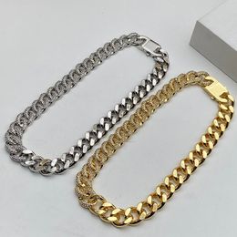 Designer ketting, goud/zilver 2 kleuren, Zirkoon Cubaanse ketting, mode ketting, cadeau van hoge kwaliteit
