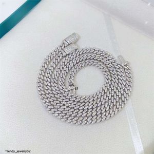 designer ketting sieraden voor mannen en vrouwen hip hop sieraden hot nieuwe dunne 6mm vvs diamant moissanite 925 sterling zilver cubaanse link chain mode-sieraden