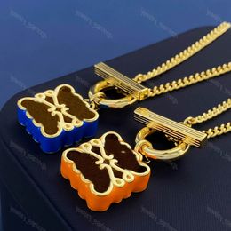 Designer ketting sieraden goud Chian Anagram hanger kettingen heren Anagram luxe metaal oranje groene OT gesp met doos maat 48cm kettingen voor mannen