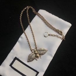 Ontwerper ketting sieraden parel diamant mode luxe sfeer brief sieraden geschenkdoos