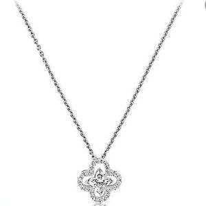 Designer ketting l Hollow vierbladige klaver hanger ketting v geëlektroplateerd platinum diamant luxe merk platina klaver ketting voortreffelijk geschenk met doos