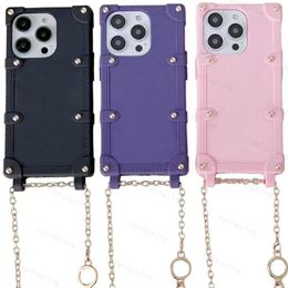 Designer Necklace Lanyard Phone Cases For iPhone 14 Pro Max 13 iPhone14 14Pro 14ProMax iPhone13 13ProMax Case Fashion L Chain Back Cover Luxury Link Shell