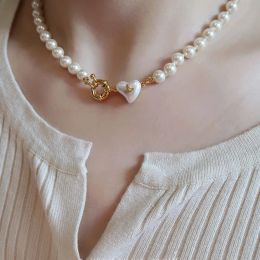 Collier de créateur, Little Love Pearl, Collier Saturne, Bracelet Français, Luxe léger, Boucles d'oreilles et chaîne de collier de haute qualité