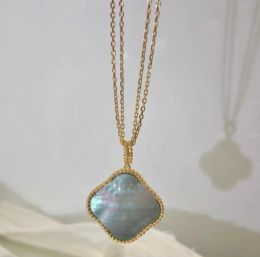 Collier de créateur Long 4 collier de trèfle à quatre feuilles pour femmes Grand pendentif collier émeraude collier femme chaîne de pull Bijoux