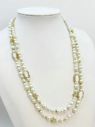 Collier de styliste Long multicouche en perles pour femmes, chaîne de pull à la mode, accessoires bijoux de fête de mariage