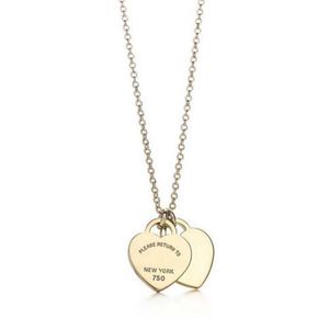 Designer ketting liefde 18k gouden luxe sieraden dubbele Valentijnsdag moederdag geschenk hanger doos groothandel