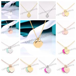 Collier de créateur Collier Love 18K Bijoux de luxe en or Double Love Collier Valentin Mother'day Gift Designer Bijoux Pendant Boîte en gros