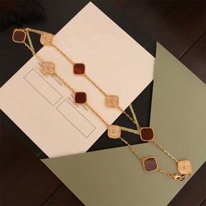 Designer ketting 10 Diamond verzilverde luxe klaver kettingen merk 18k goud voor damesbloemcadeau Valentijn