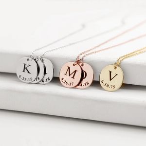 Collar de diseñador Joyería de lujo DIY Tiny Gold Initial Silver Letter Iniciales Nombre Colgante Moda para mujer Regalo