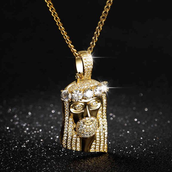 Designer Collier De Luxe Bijoux Hommes Hip Hop Rappeur Populaire Cléopâtre Religieux Jésus Portrait Pendentif Pour Les Femmes Chaîne En Acier Inoxydable