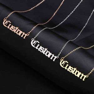 Designer ketting luxe sieraden gepersonaliseerde naam aangepaste naamplaatje roestvrijstalen oude Engelse stijl geschenk choker