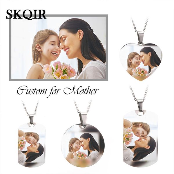 Collier de créateur bijoux de luxe personnalisé étiquette de chien pendentif personnalisé nom de maman Po couleur argent graver plaque signalétique pour femmes cadeau de famille