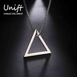 Designer Ketting Luxe Sieraden Unift Minimalistische Geometrische voor Mannen Roestvrijstalen Driehoek Rhombus Choker Hip Pop Punk Party Verjaardagscadeau