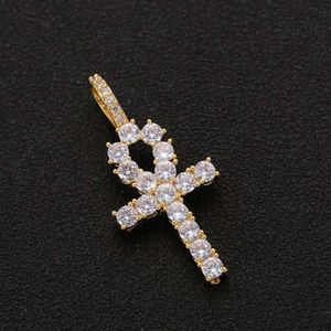 Collier de créateur pour hommes micro micro zircon anhe key cross pendant hip hop tendance bijoux de bijoux