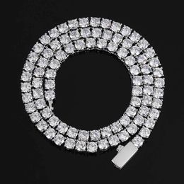 Collier de créateur Moissanite chaînes glacées or sier VVS bijoux diamant cluster chaîne de tennis collier pour hommes femmes collier longueurs 3 4 5 mm chaîne à maillons cubains