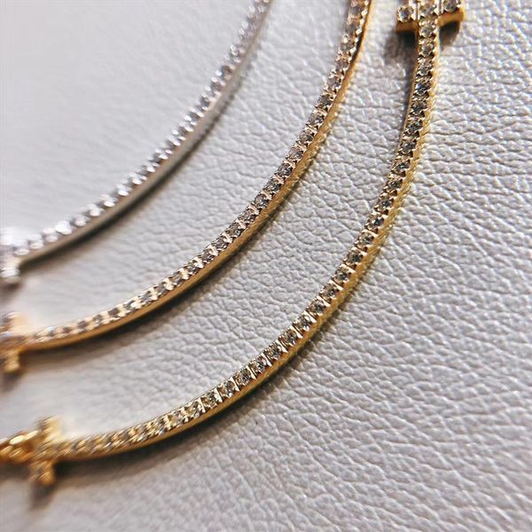 Collier de créateur sourire pendentif colliers pour femmes mode créateurs de bijoux or rose platine chaînes à maillons diamants anniversaire 261A